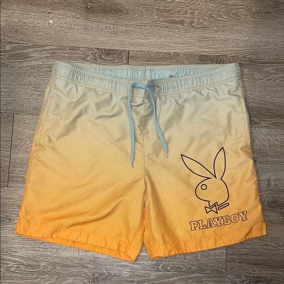 Pacsun playboy bunny men’s swim trunks size medium orange ombré - Picture 1 of 5